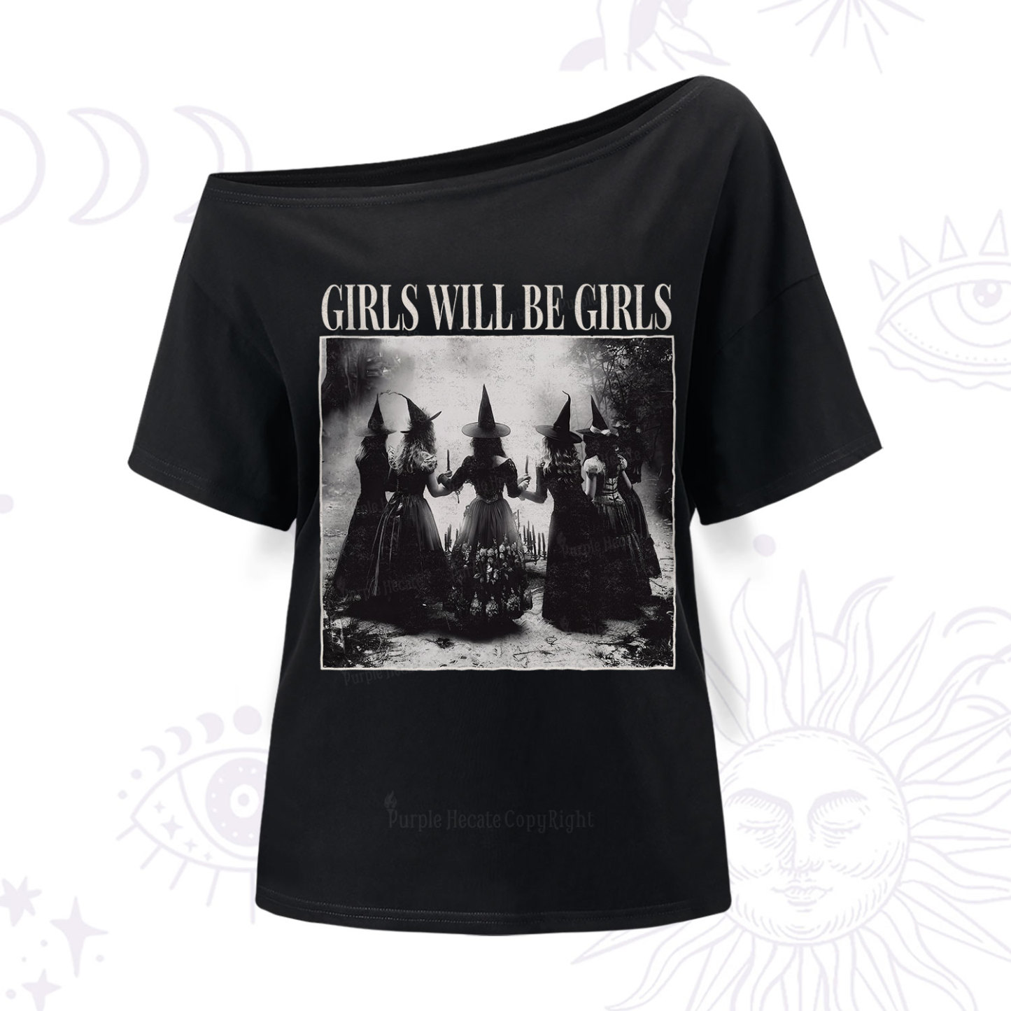 Purplehecate Girl Will Be Girl Witch One Shoulder T-Shirt