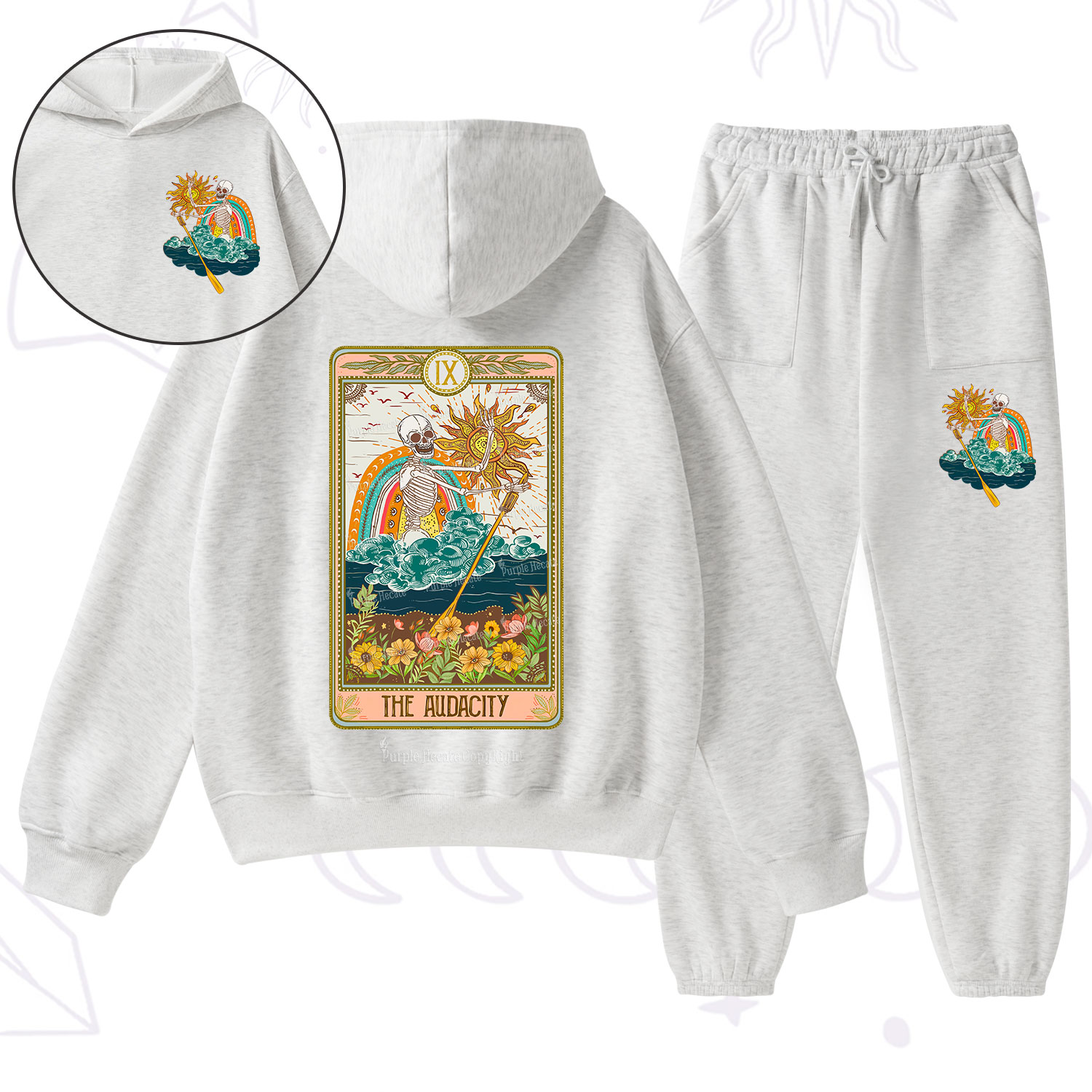 Purplehecate The Audacity Tarot Card Fleece Hoodie Suit