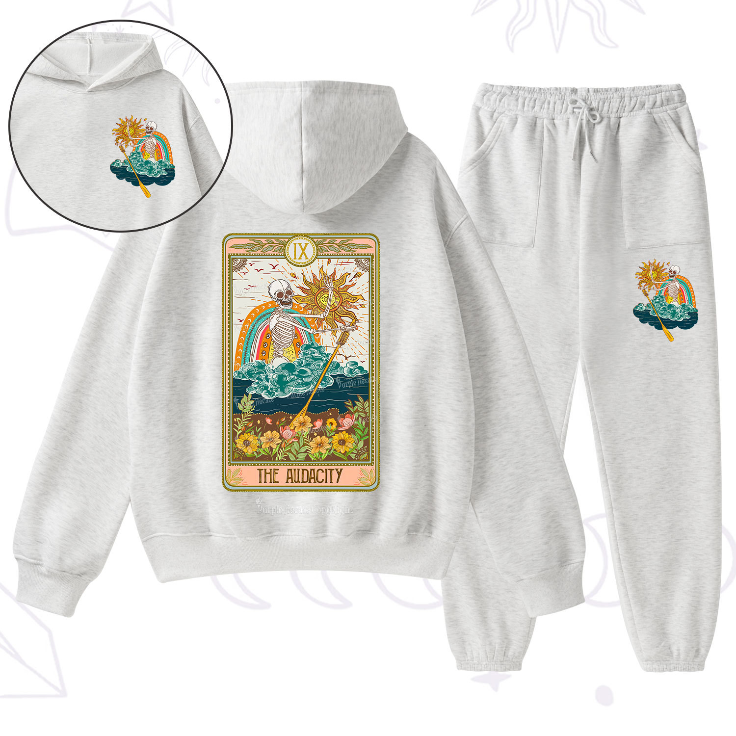 Purplehecate The Audacity Tarot Card Fleece Hoodie Suit