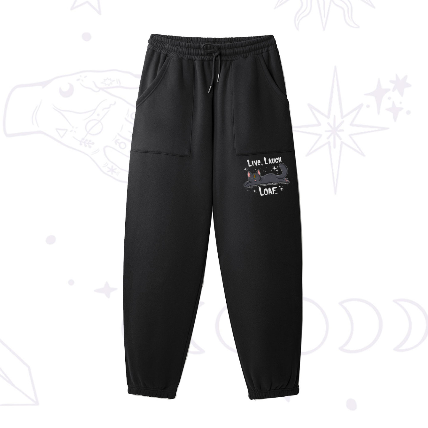 Purplehecate Live Laugh Loaf Fleece Sweatpants