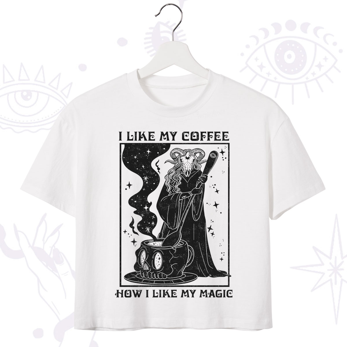 Purplehecate I Like My Coffee How I Like My Magic Crop T-Shirt