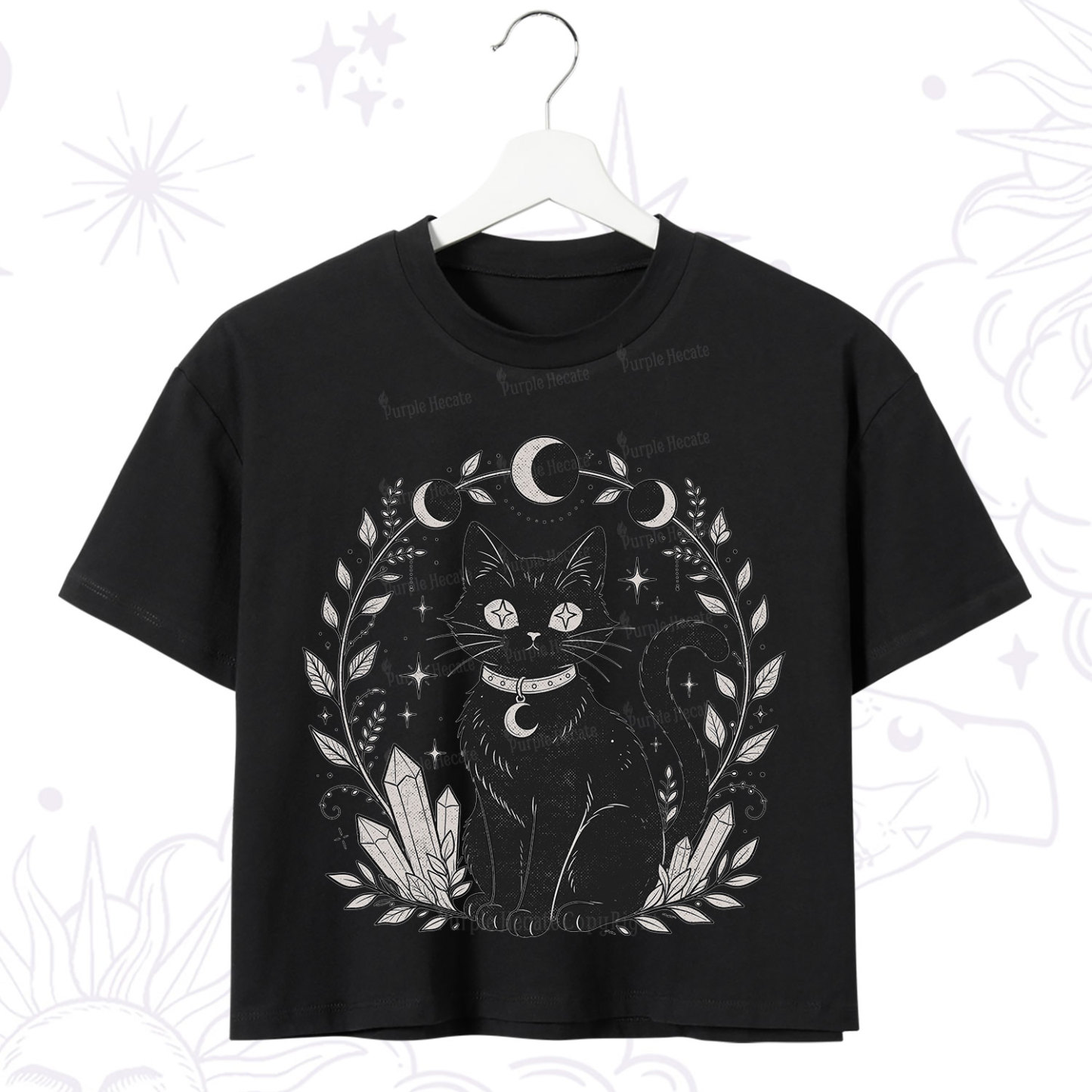Purplehecate Mystical Cat Crop T-Shirt