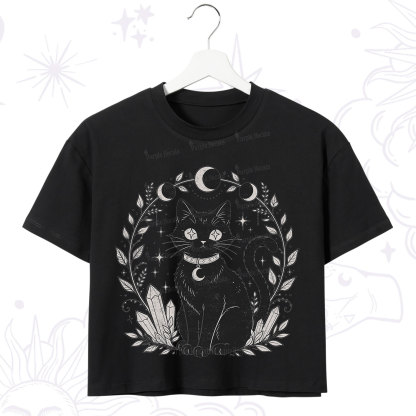 Purplehecate Mystical Cat Crop T-Shirt