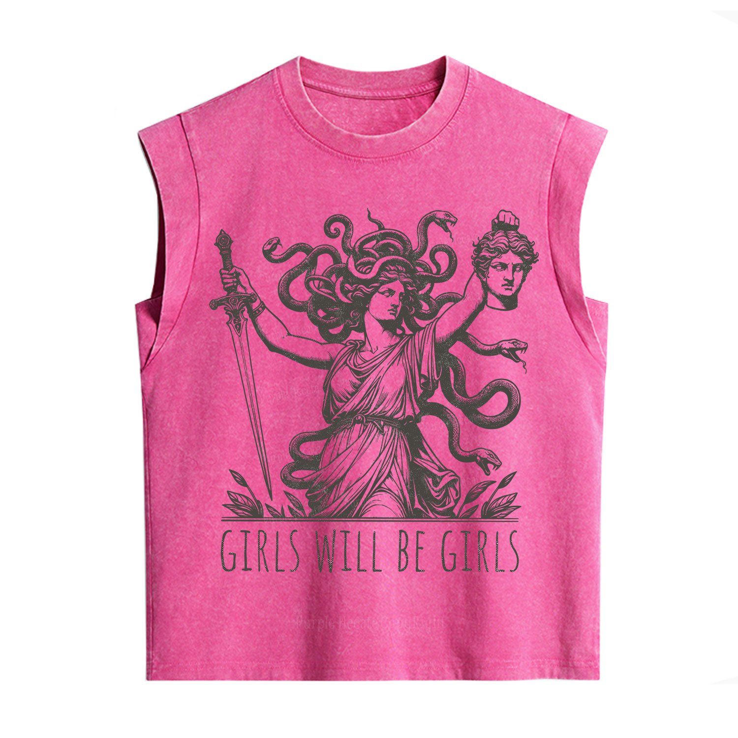 Purplehecate Girls Will Be Girls Medusa Vintage Washed Tank