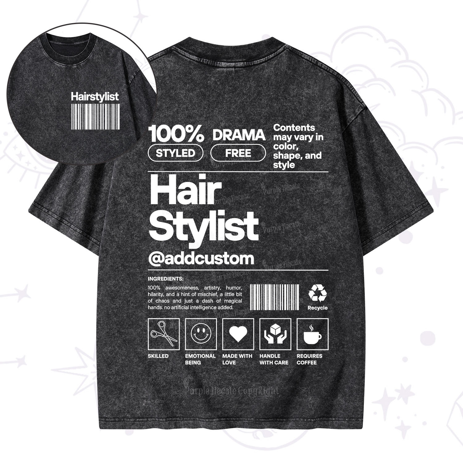 Purplehecate Hairstylist Washed T-Shirt