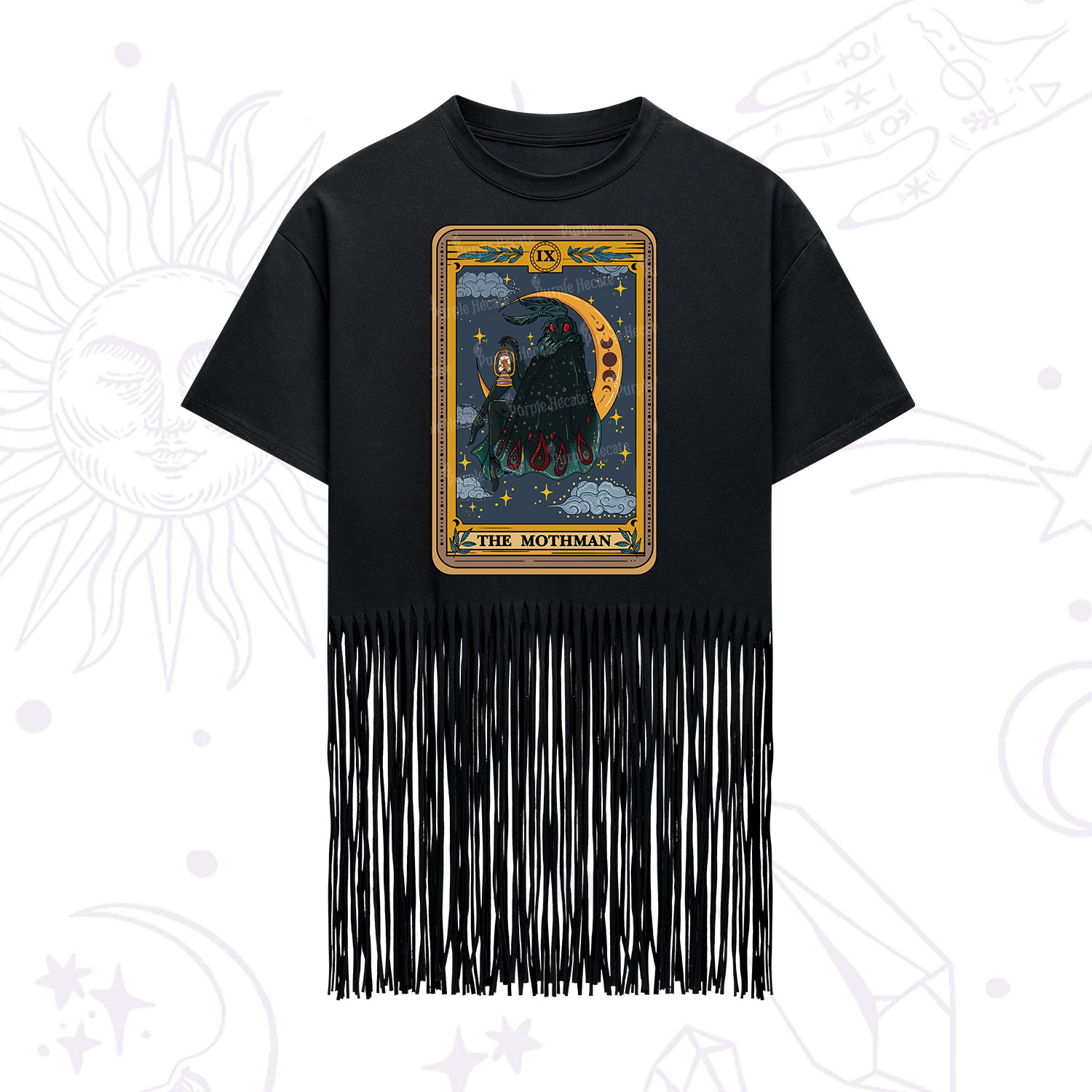 Purplehecate The Mothmen Tarot Fringe Hem T-Shirt