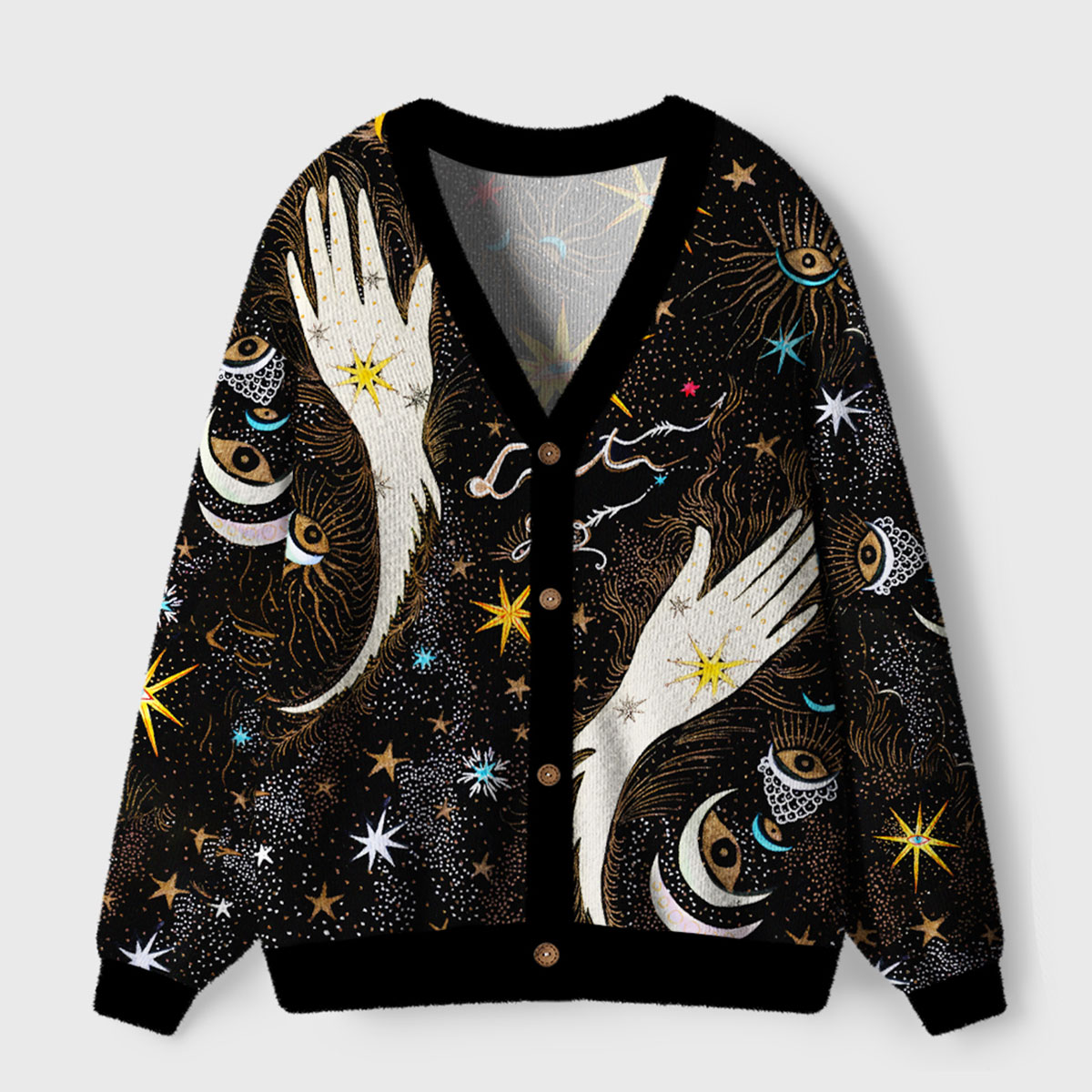 Purplehecate Hands of the Cosmos Ugly Cardigan Sweaters