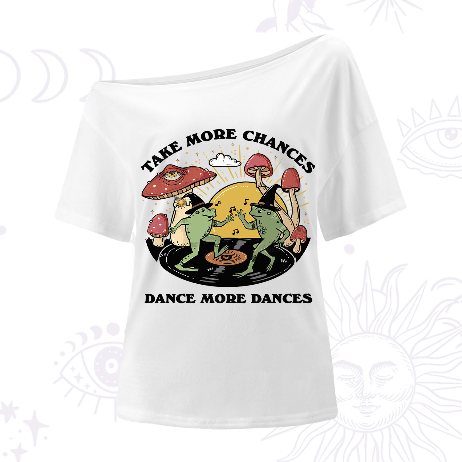 Purplehecate Dancing Frogs One Shoulder T-Shirt
