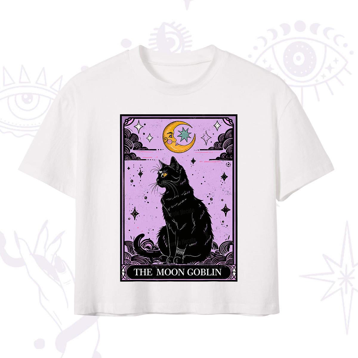 Purplehecate Magical Trash Baby Tarot Cat Crop T-Shirt