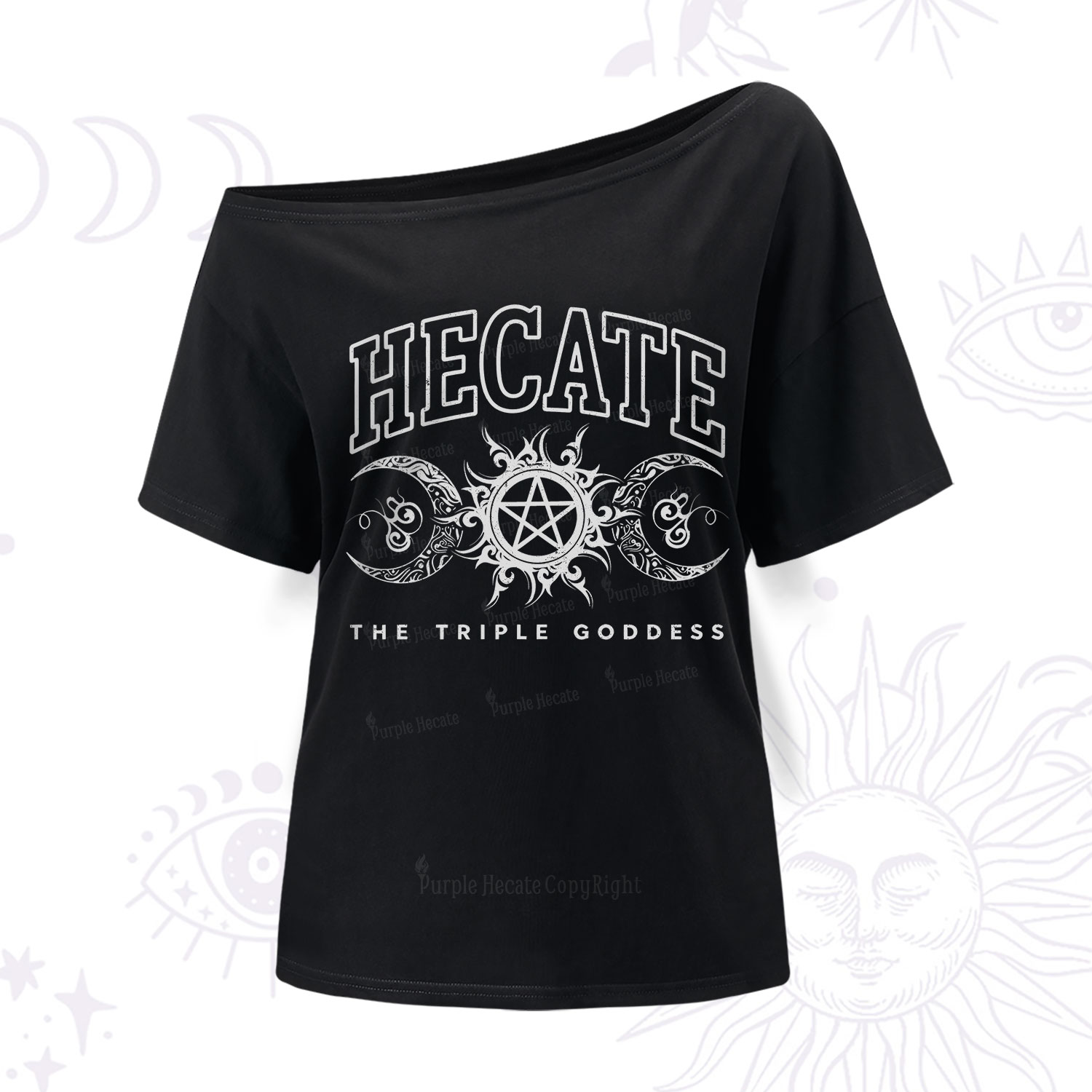 Purplehecate The Triple Goddess Hecate One Shoulder T-Shirt