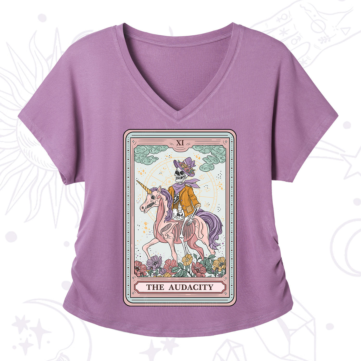 Purplehecate The Audacity Tarot Card V-Neck T-Shirt