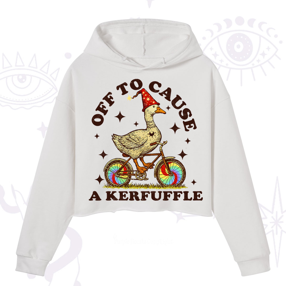 Purplehecate Off to Cause a Kerfuffle Goose Crop Hoodie