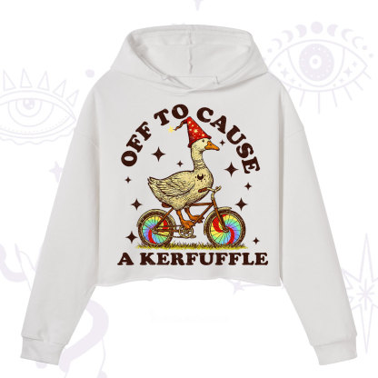 Purplehecate Off to Cause a Kerfuffle Goose Crop Hoodie