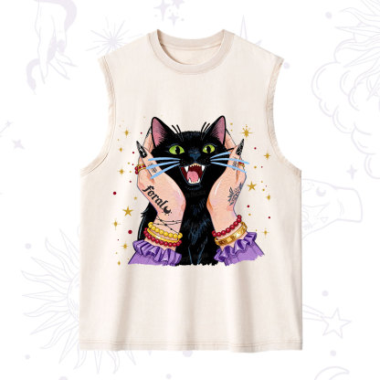 Purplehecate Feral Cat Magic Washed Tank