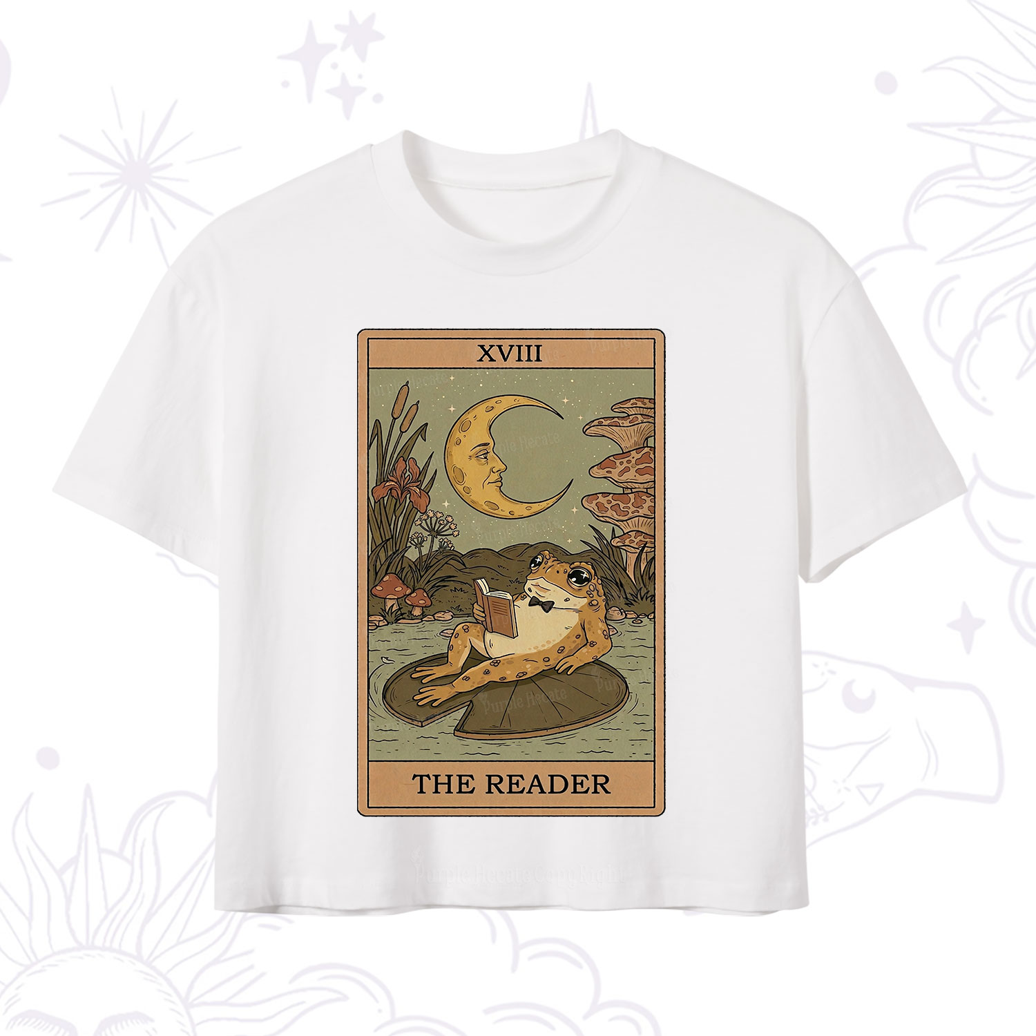 Purplehecate The Reader Frog Tarot Crop T-Shirt