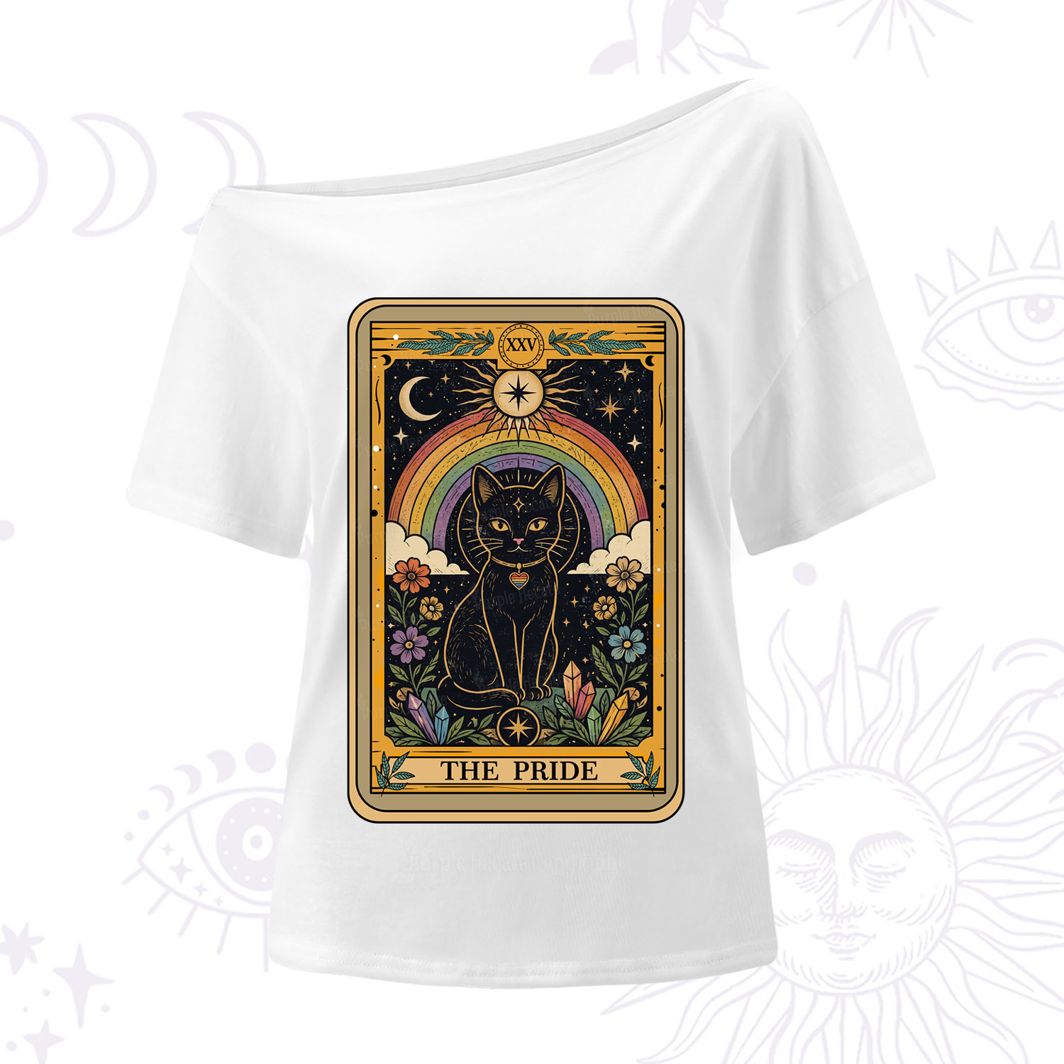 Purplehecate The Pride Black Cat Tarot One Shoulder T-Shirt