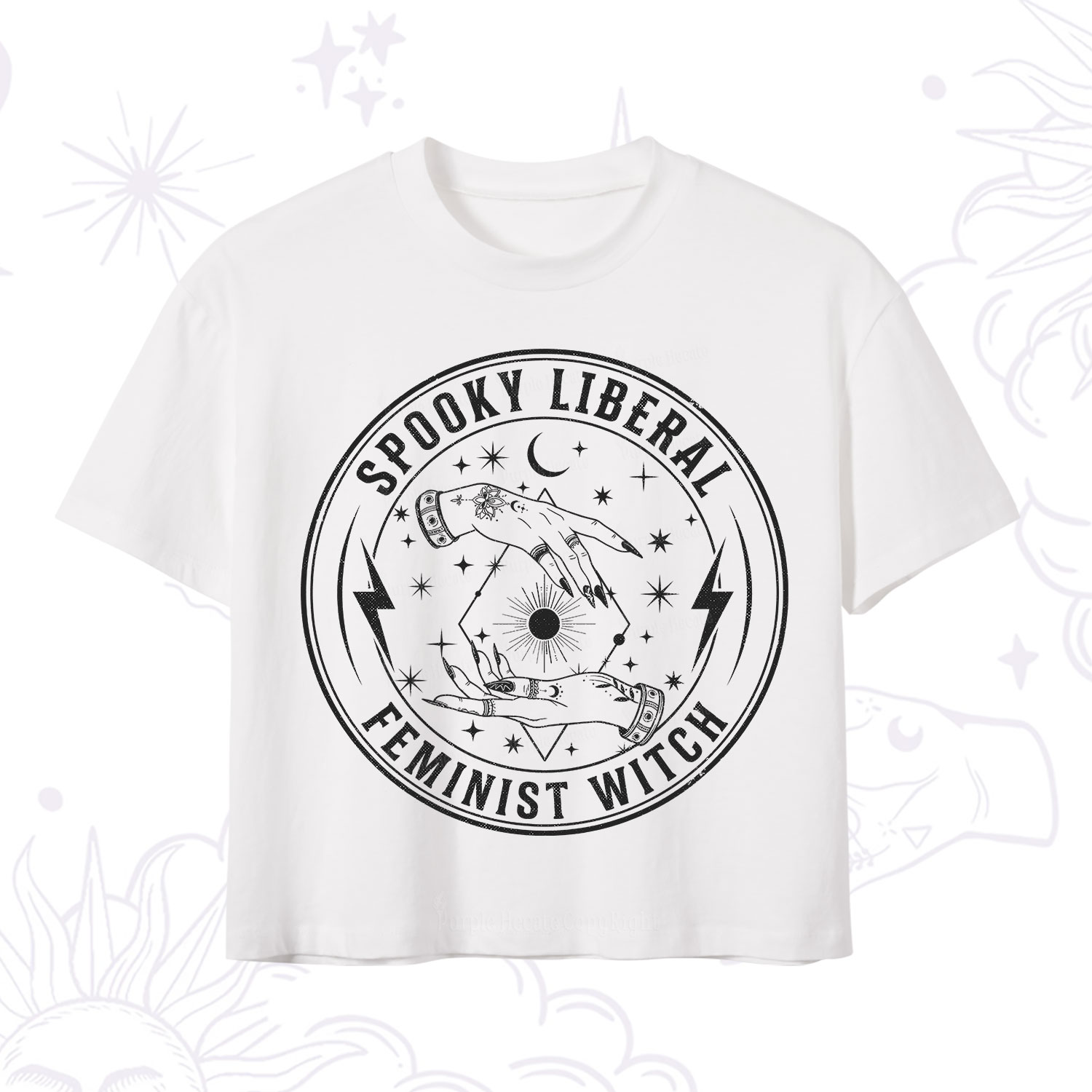Purplehecate Spooky Liberal Feminist Witch Crop T-Shirt