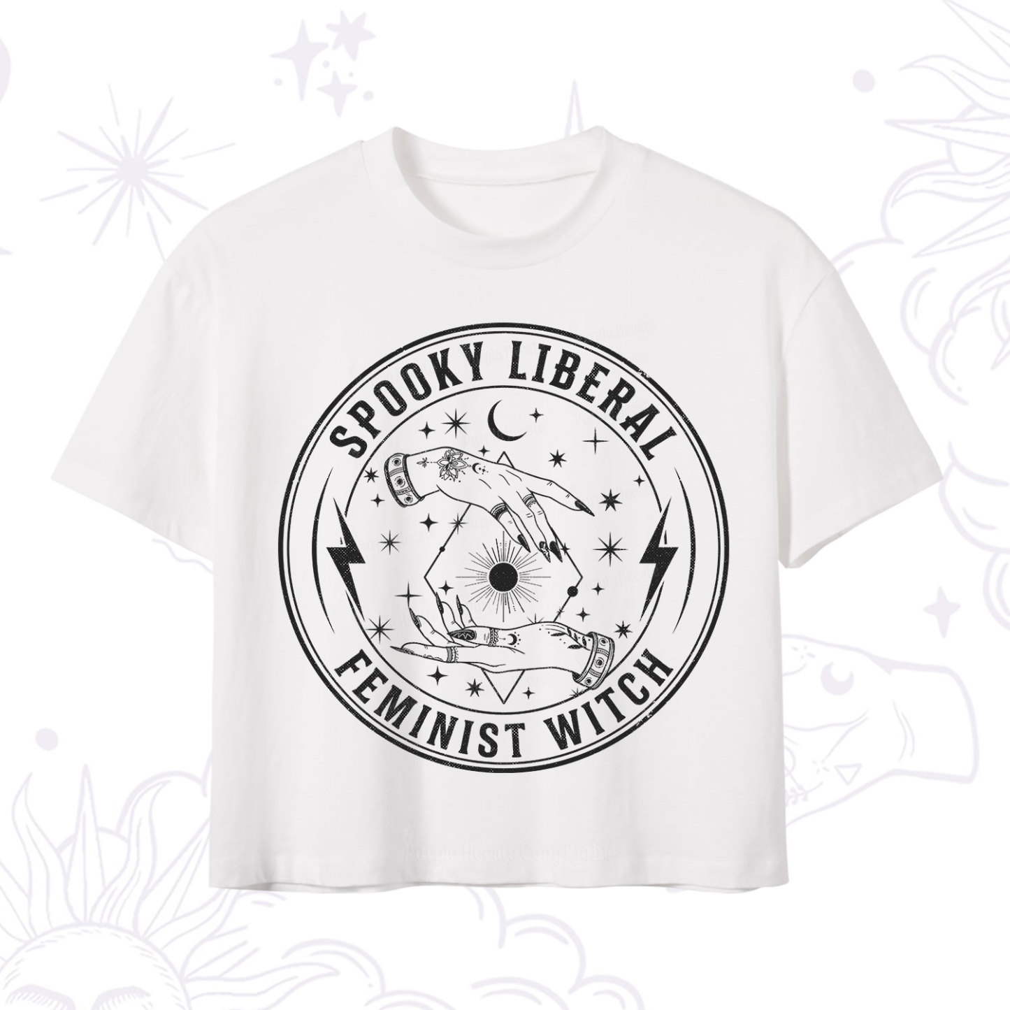 Purplehecate Spooky Liberal Feminist Witch Crop T-Shirt