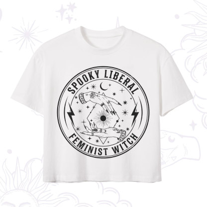 Purplehecate Spooky Liberal Feminist Witch Crop T-Shirt
