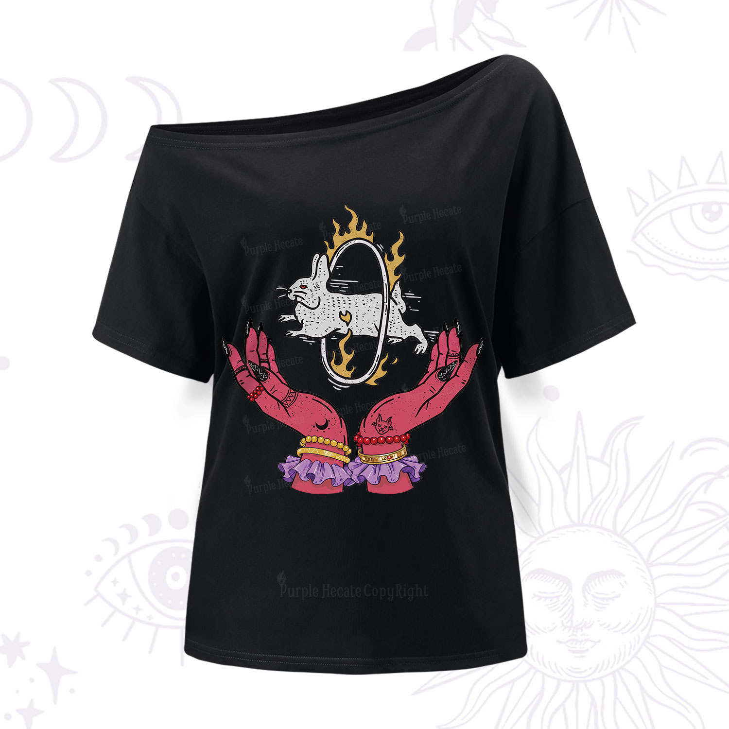 Purplehecate Remera Save The Rabbit One Shoulder T-Shirt