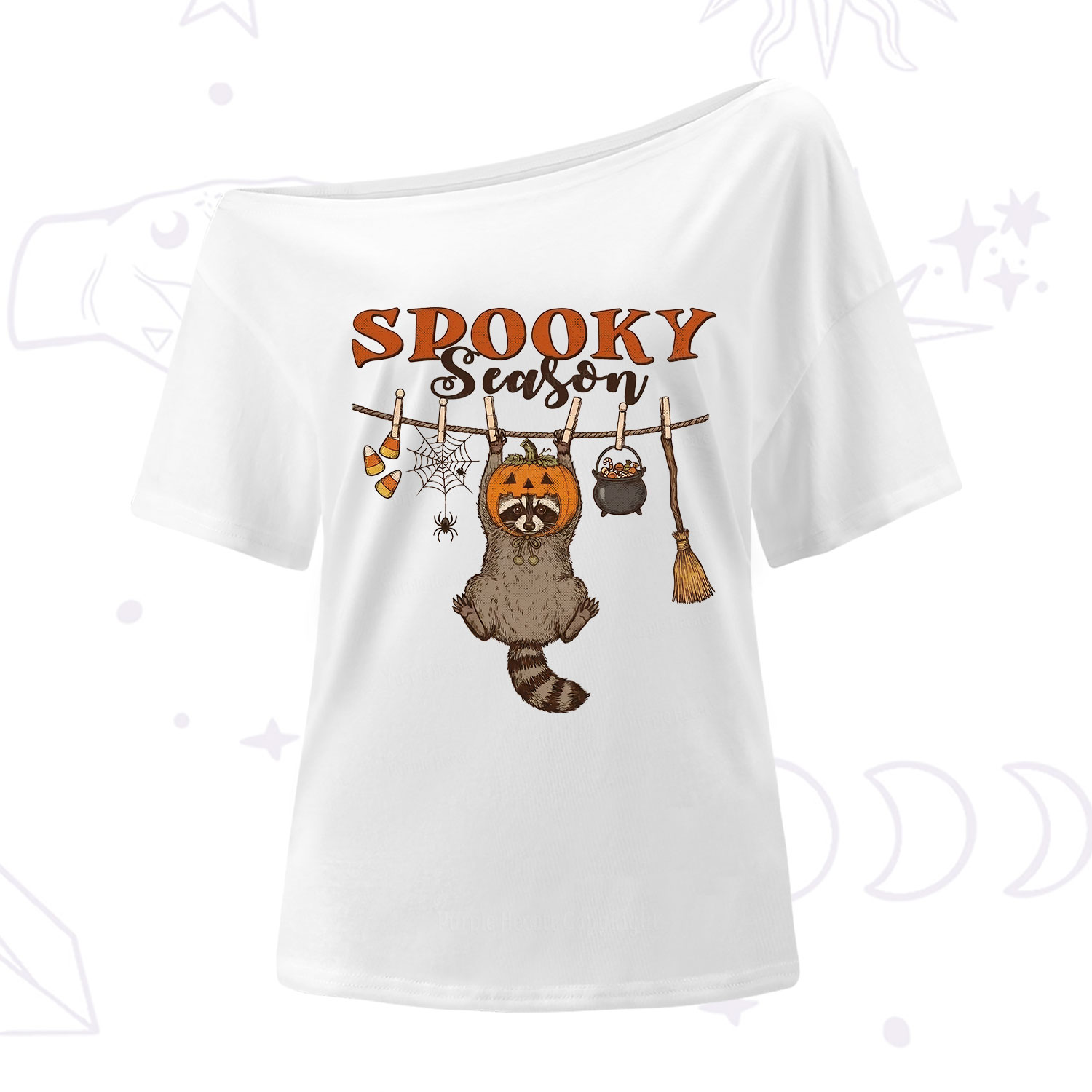 Purplehecate Spooky Season One Shoulder T-Shirt