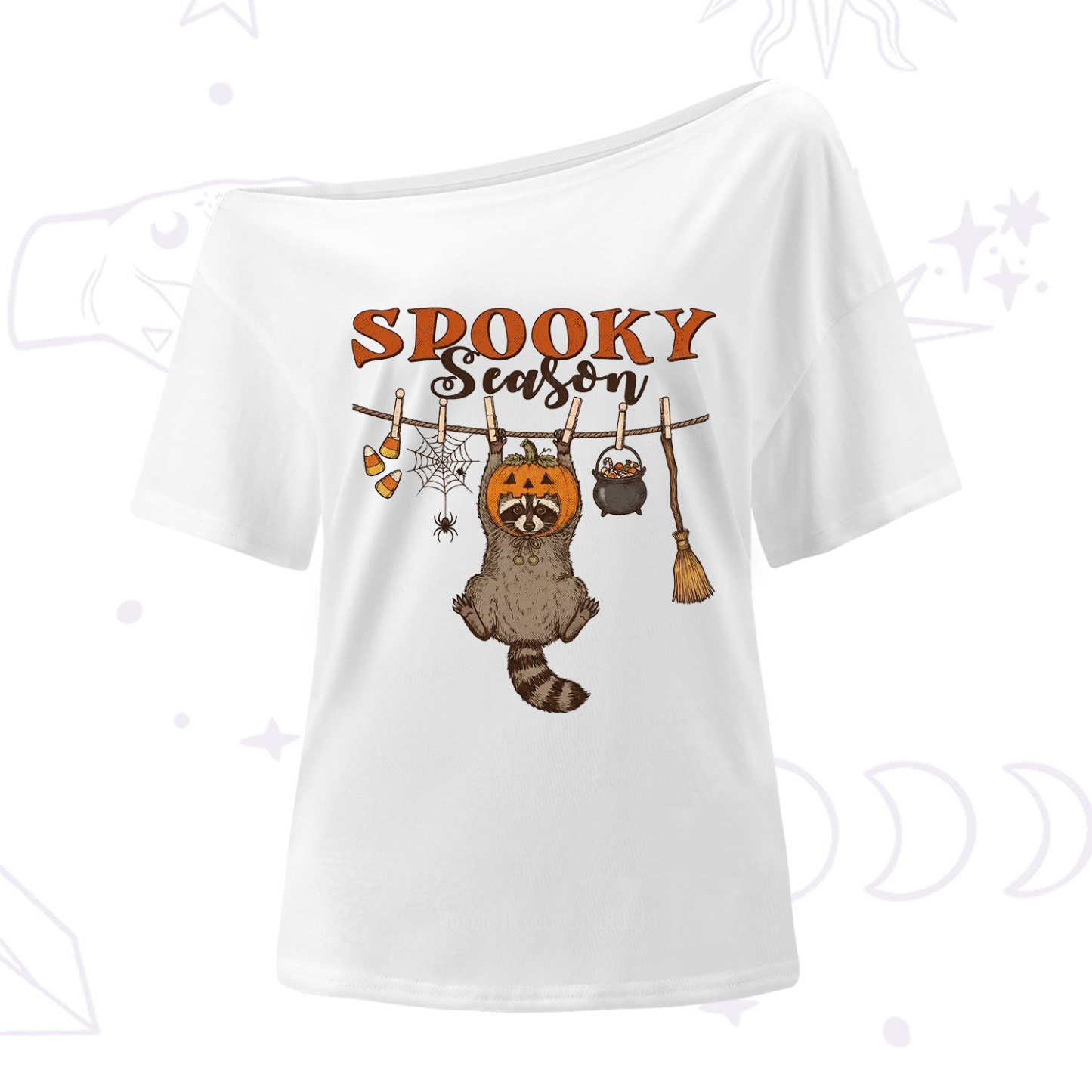 Purplehecate Spooky Season One Shoulder T-Shirt