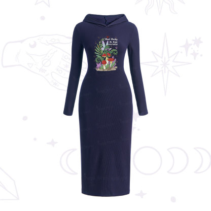 Purplehecate Read Books Be Kind Stay Weird Hooded Knit Dress