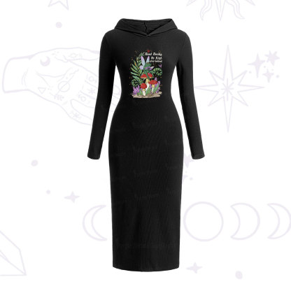 Purplehecate Read Books Be Kind Stay Weird Hooded Knit Dress