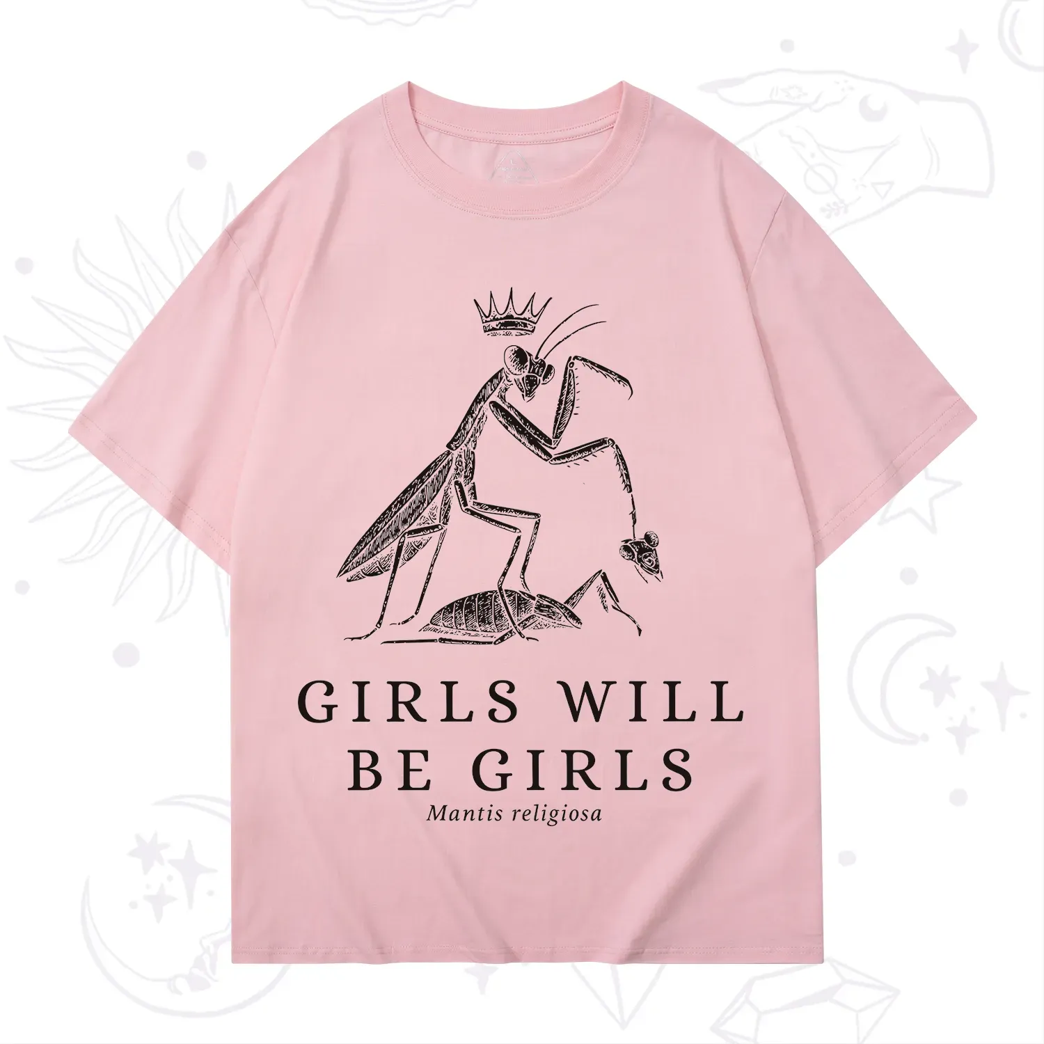 Purplehecate Girls Will Be Girls Funny Praying Mantis T-Shirt