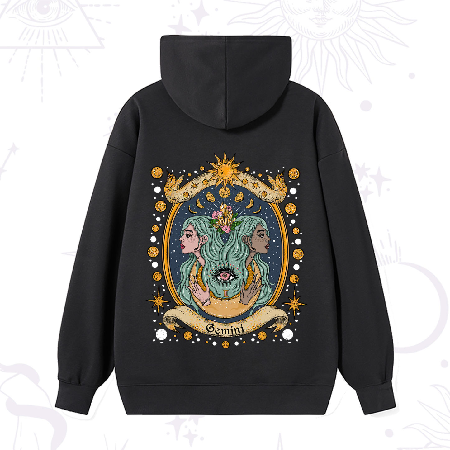 Magic Purplehecate Celestial Gemini Zodiac Hoodie