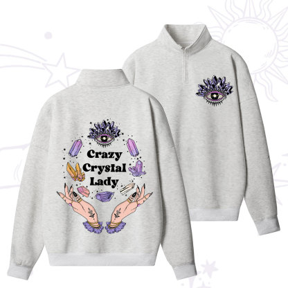 Purplehecate Crazy Crystal Lady Zip Fleece Sweatshirt