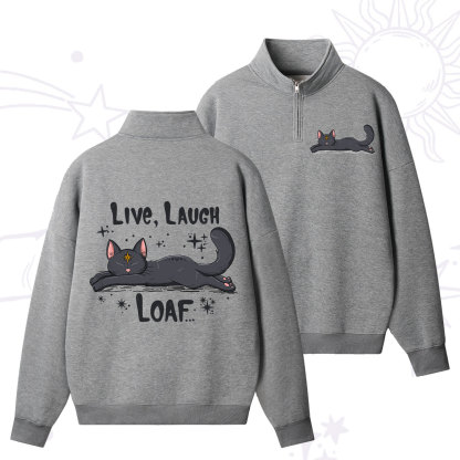 Purplehecate Live Laugh Loaf Zip Fleece Sweatshirt
