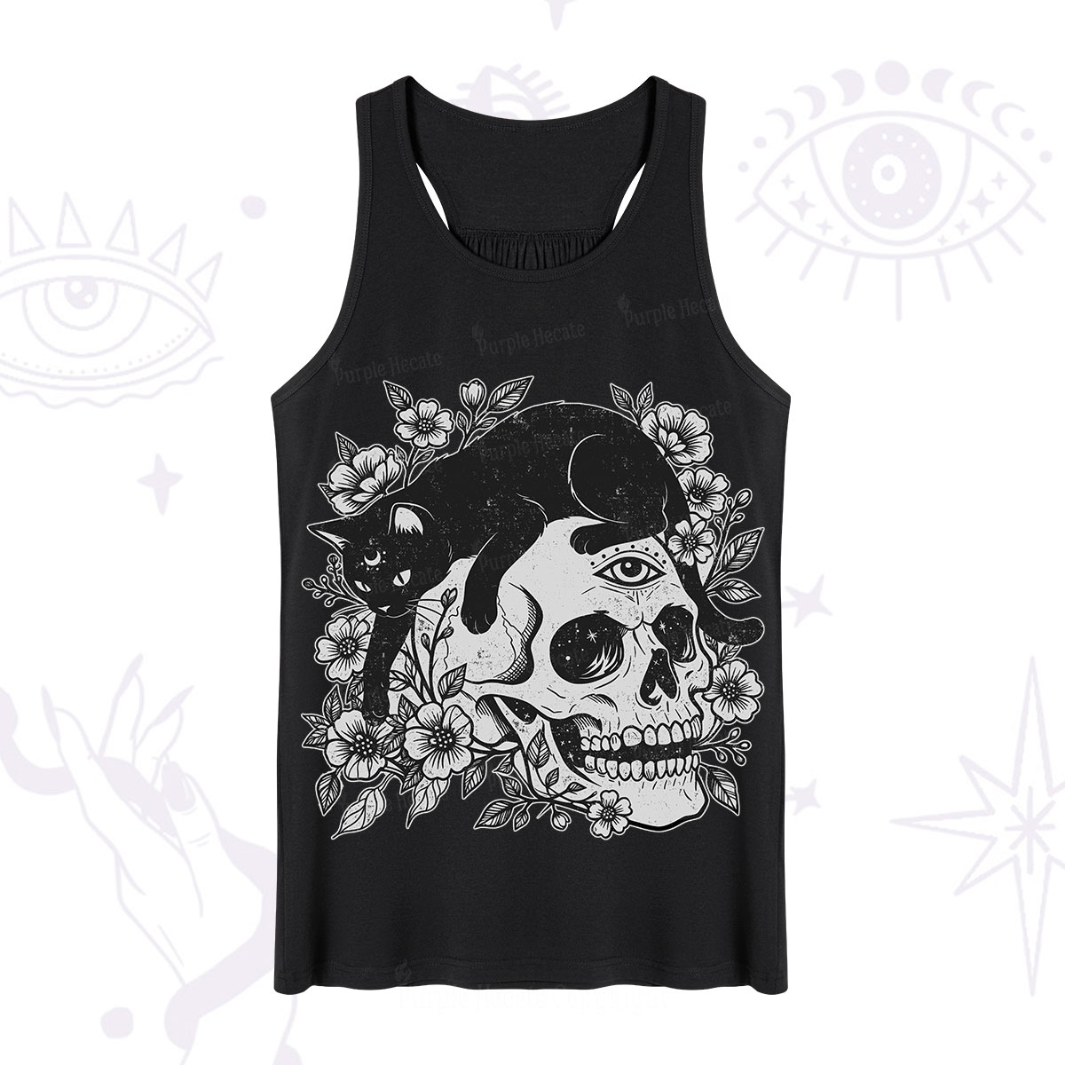 Purplehecate Black Cats In A Skull Tank
