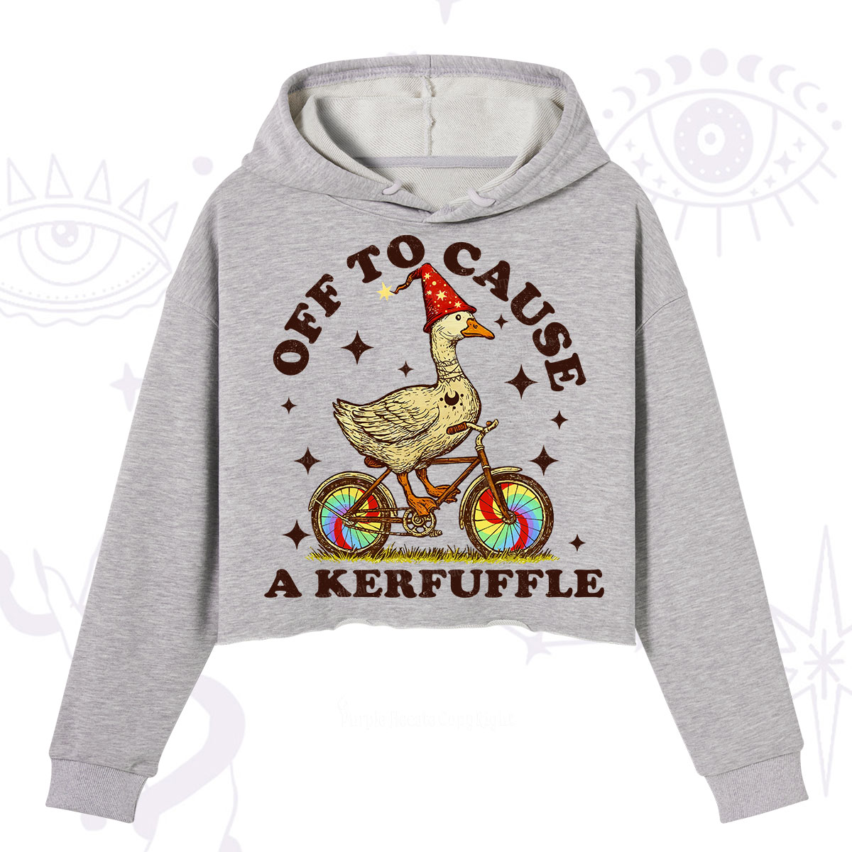Purplehecate Off to Cause a Kerfuffle Goose Crop Hoodie