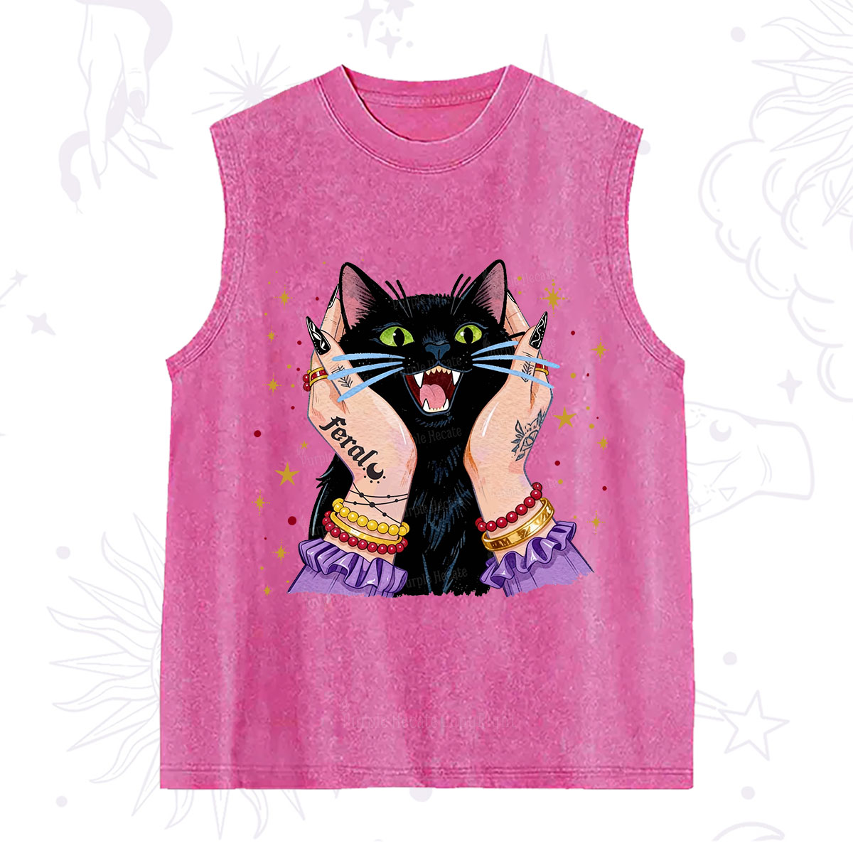 Purplehecate Feral Cat Magic Washed Tank
