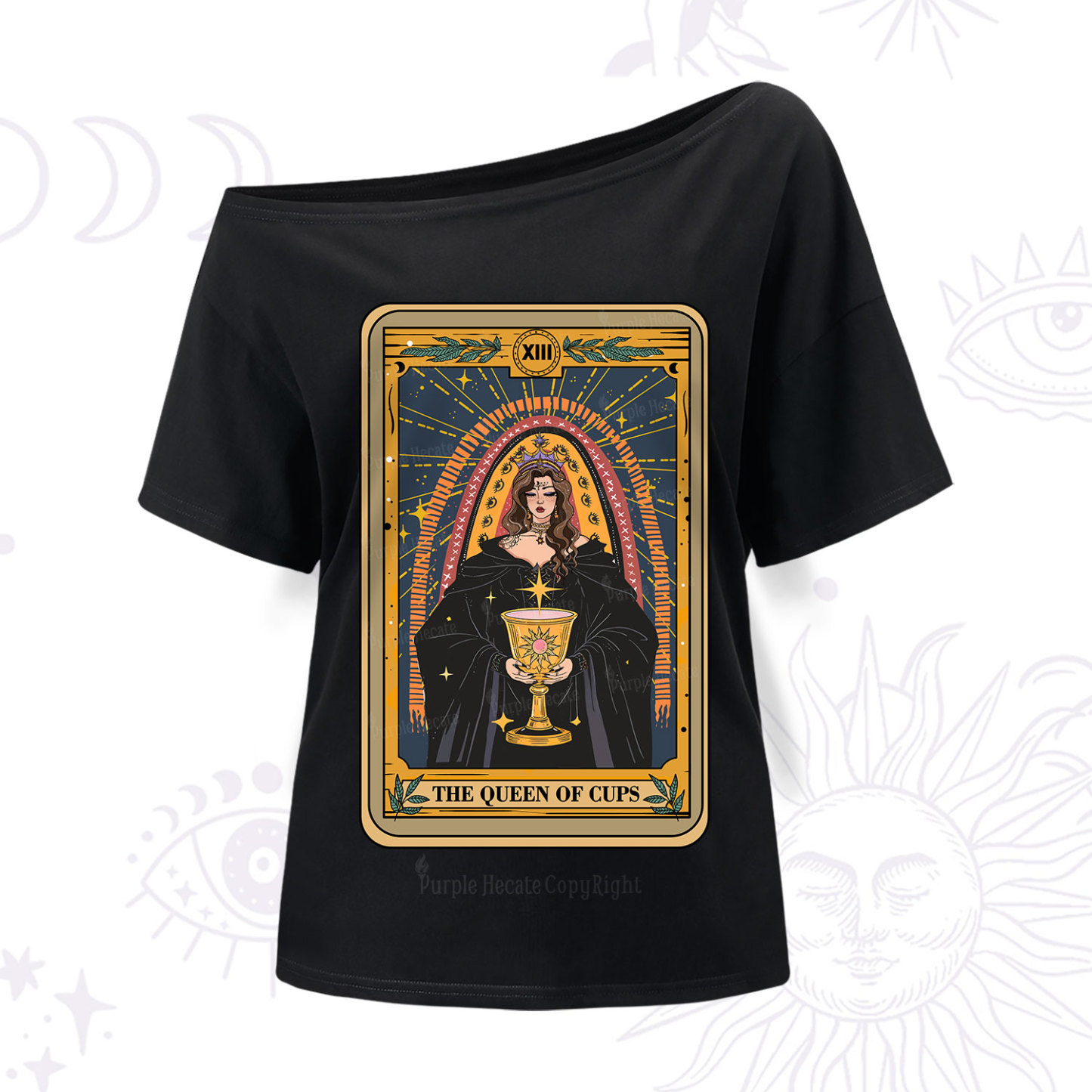 Purplehecate The Queen of Cups Tarot One Shoulder T-Shir