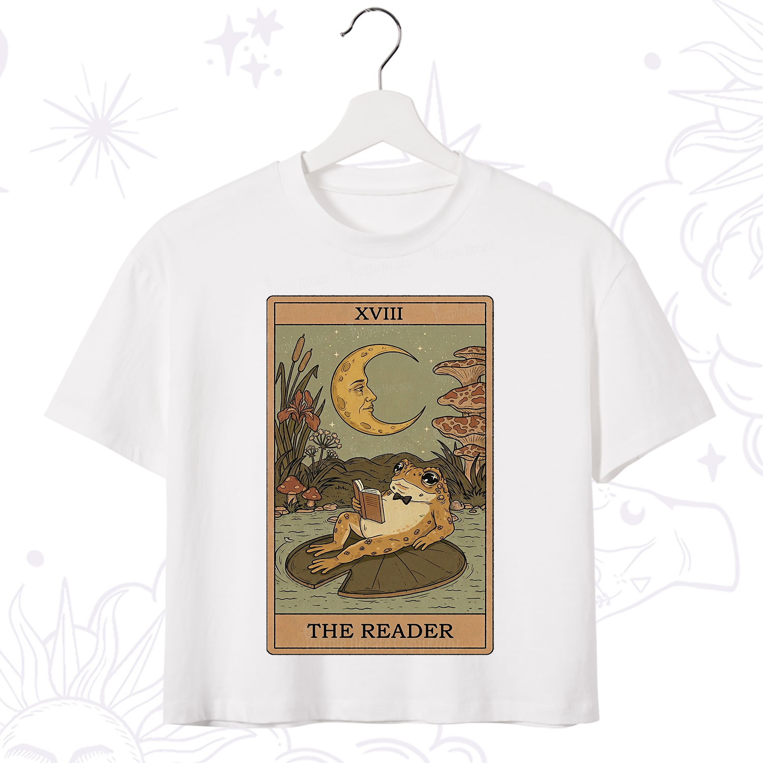 Purplehecate The Reader Frog Tarot Crop T-Shirt