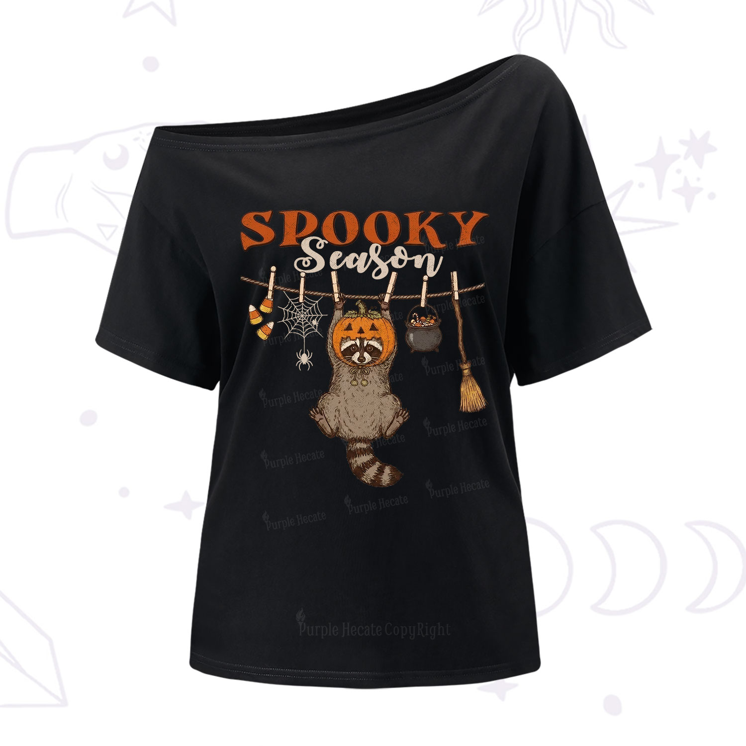 Purplehecate Spooky Season One Shoulder T-Shirt