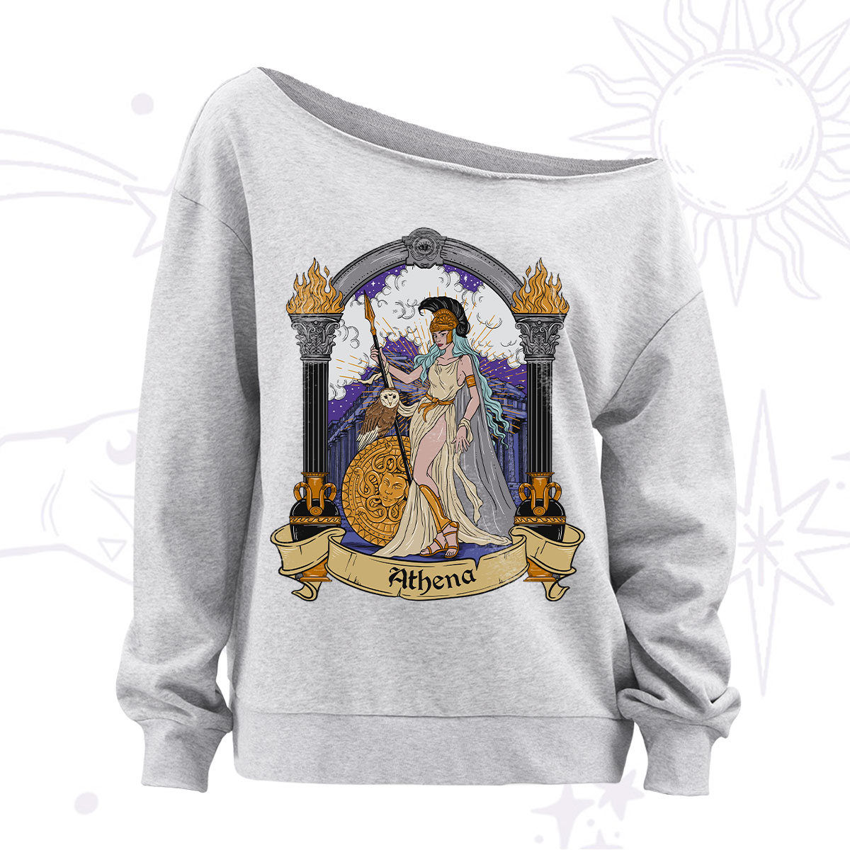Purplehecate Celestial Taurus Zodiac Off The Shoulder Sweatshirt