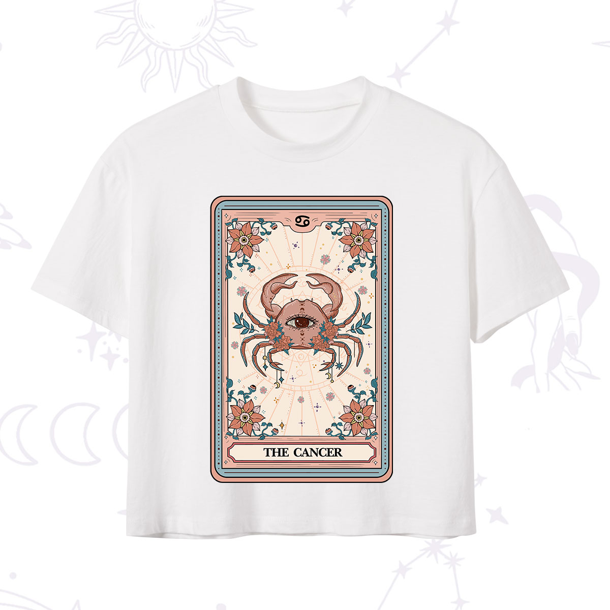 Purplehecate The Cancer Tarot Card Crop T-Shirt
