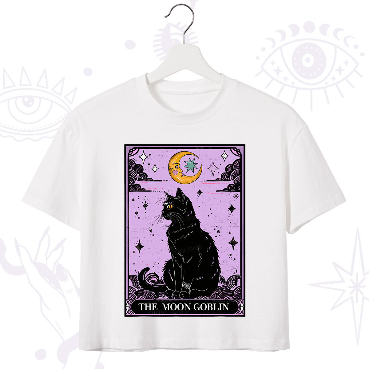 Purplehecate Magical Trash Baby Tarot Cat Crop T-Shirt