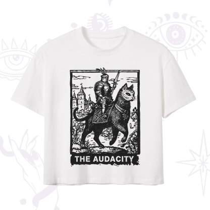 Purplehecate The Audacity Knight Cat Crop T-Shirt