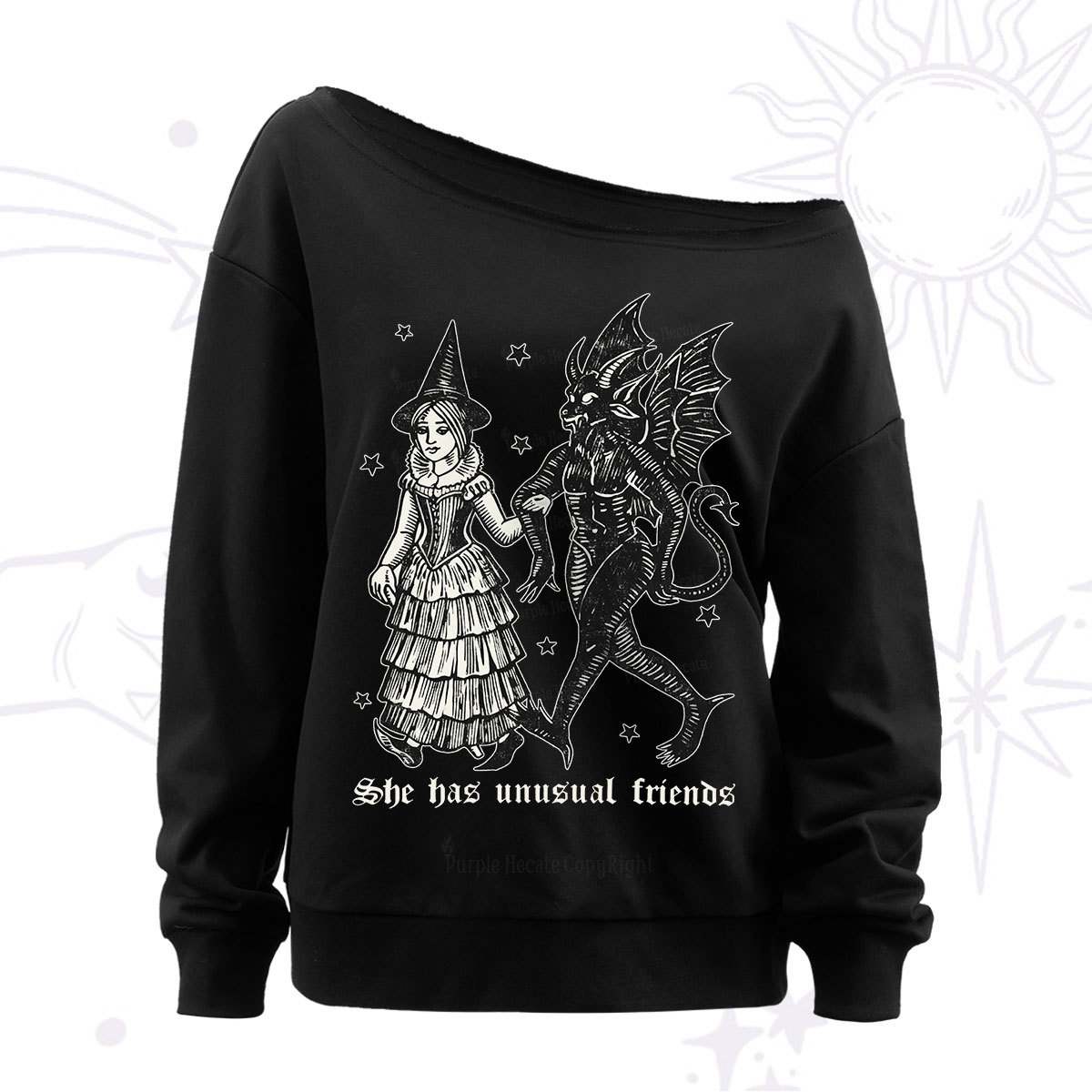 Purplehecate She Has Unusual Friends Off The Shoulder Sweat