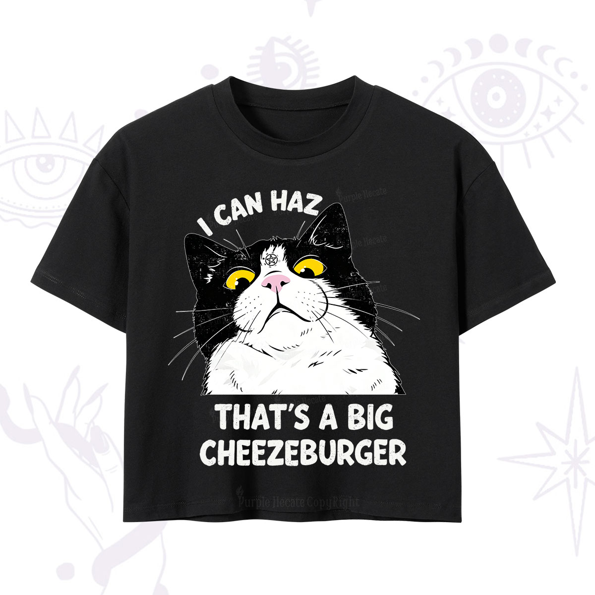 Purplehecate I Can Haz That's A Big Cheezeburger Crop T-Shirt