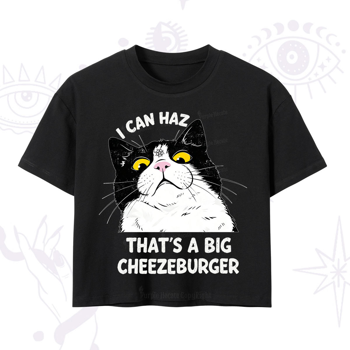 Purplehecate I Can Haz That's A Big Cheezeburger Crop T-Shirt