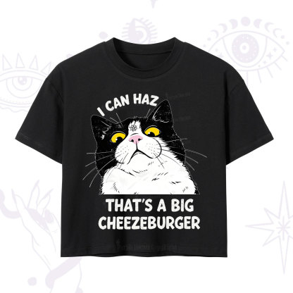 Purplehecate I Can Haz That's A Big Cheezeburger Crop T-Shirt