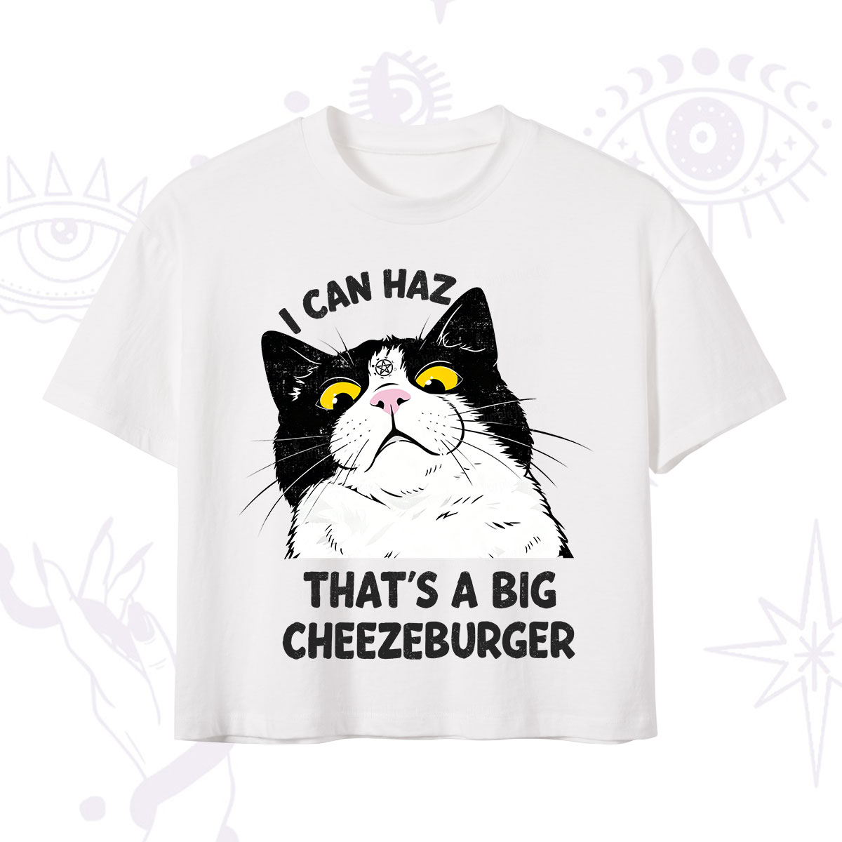 Purplehecate I Can Haz That's A Big Cheezeburger Crop T-Shirt