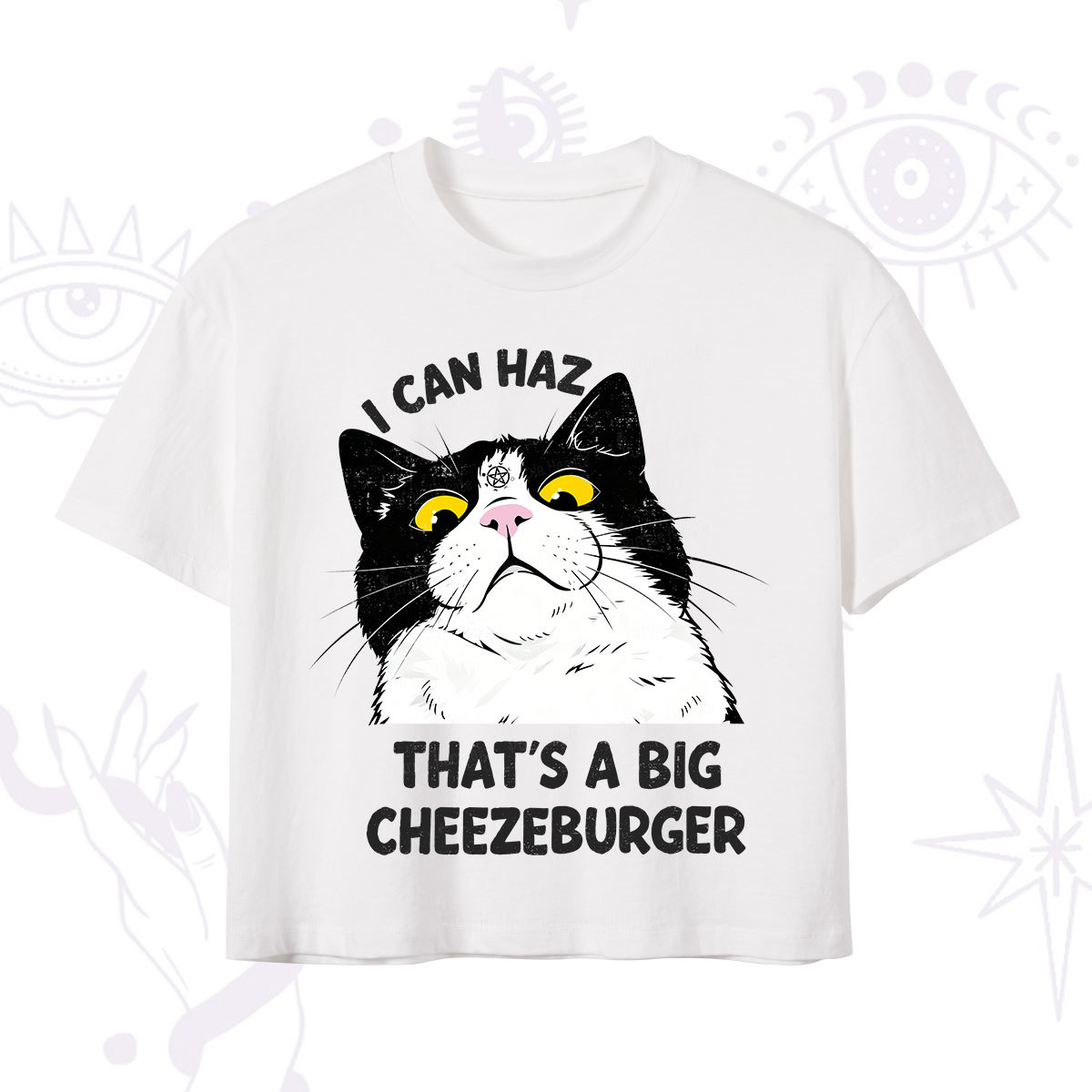 Purplehecate I Can Haz That's A Big Cheezeburger Crop T-Shirt
