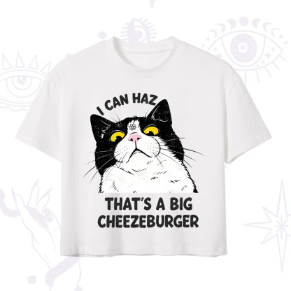Purplehecate I Can Haz That's A Big Cheezeburger Crop T-Shirt