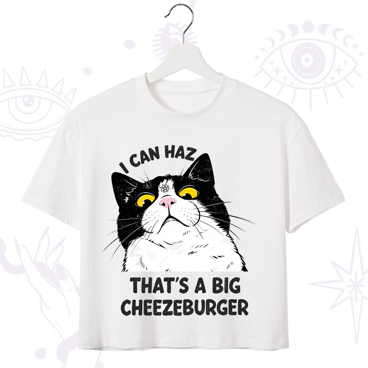 Purplehecate I Can Haz That's A Big Cheezeburger Crop T-Shirt